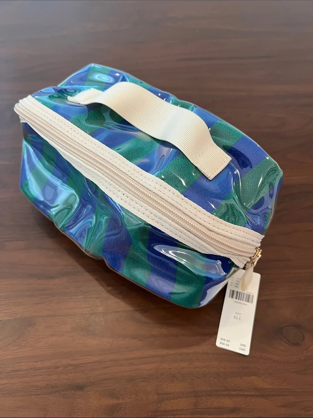 NWT Anthropologie Blue and Green Travel Pouch